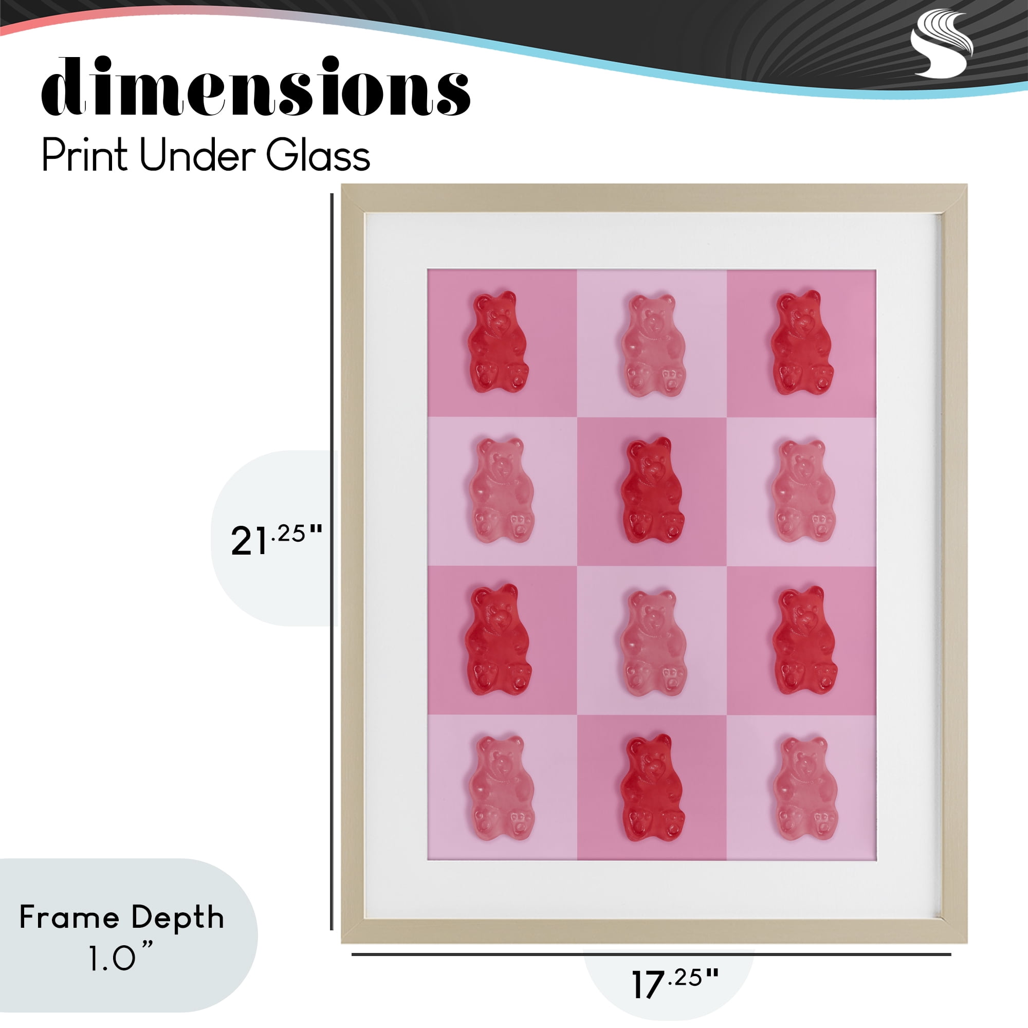 Stupell Industries Pink & Red Candy Bears Birch Framed Print Under Glass, design by LISH Creative