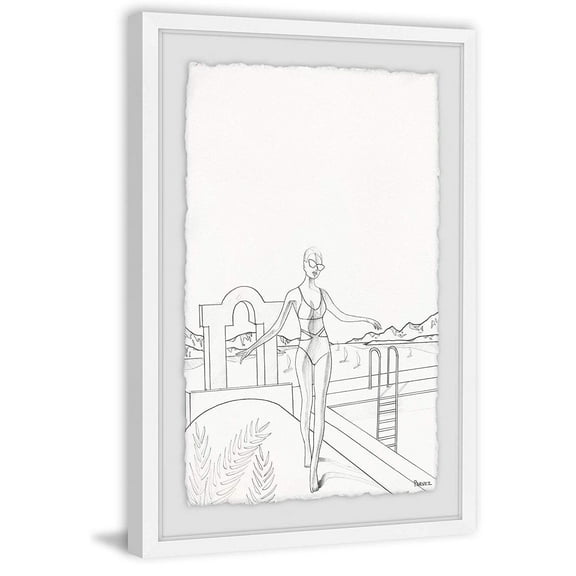 Parvez Taj Black Is Summer Floater Framed Painting Print on Canvas