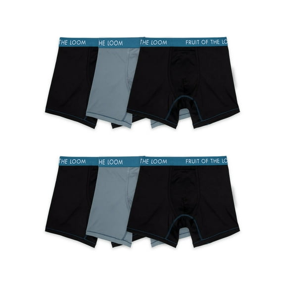 Fruit of the Loom Men's Performance Boxer Briefs - Cooling Mesh Zones, Quick Dry, Odor Control, 6-Pack Value Bundle