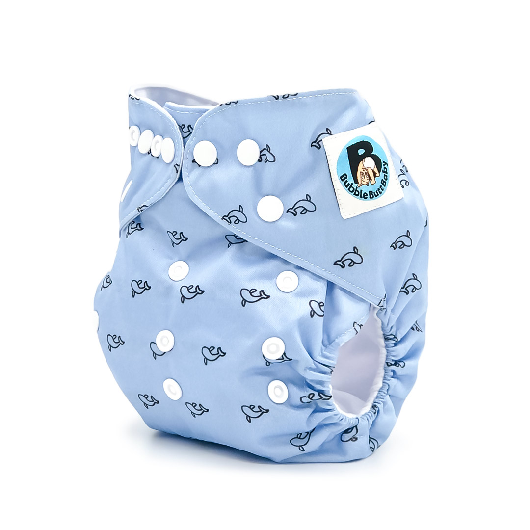 Yachtsman Collection, 6 Pocket Cloth Diapers for Babies in Red, White and Blue Nautical Patterns + 6 Cloth Diaper Inserts | Bubble Butt Baby