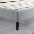 thumbnail image 5 of King Upholstered Platform Bed Frame with 45" Tall Headboard - Button Tufted Linen Bed - Gray - Oliver & Smith - Kendall, 5 of 7