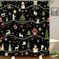 thumbnail image 3 of 4PCS Cute Snowman Christmas Shower Curtain Set, Waterproof Fabric Grey Shower Curtain, Non-Slip Bath Mat Bathroom Rugs, Winter Forest Xmas Tree Snowflake Bird Cardinal Holiday Bathroom Decor, 3 of 7