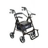 Drive Medical 795BK Duet Folding Transport Wheelchair and Rollator Walker, Black