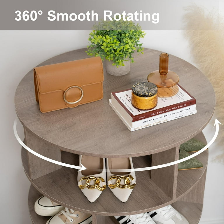 Rotating 8 Tier Shoe Rack Tower, 32 Pair Closet Organizer