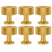 6 Pcs Gold Knobs for Dressers, Cabinet, Drawer, Wardrobe, 1.1in Gold Knobs with Install Screws, Brushed Brass Finish