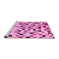 thumbnail image 2 of Ahgly Company Machine Washable Indoor Round Checkered Pink Modern Area Rugs, 7' Round, 2 of 4