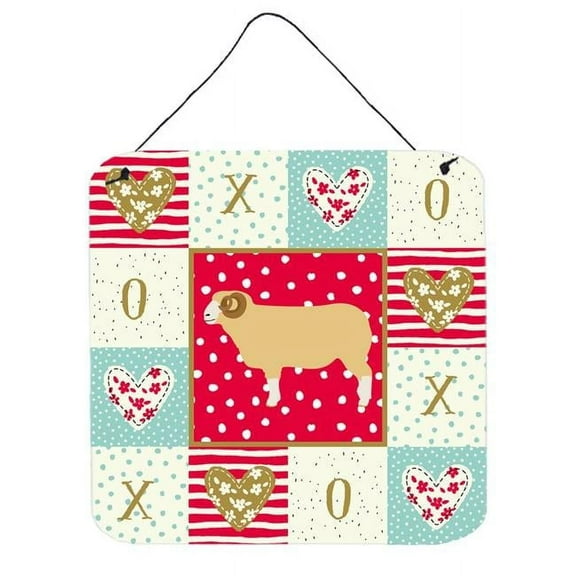 Caroline's Treasures CK5407DS66 Horned Dorset Sheep Love Wall or Door Hanging Prints, Red, 6x6, multicolor