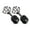 Black, variant on Surgical Steel Pair Prong Set CZ Gem Stud 3mm Earrings w/ Gem Centered Screw Back Silver (Choose Color)