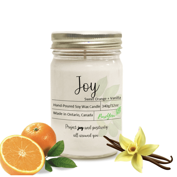 PureYou Handmade Joy Soy Wax Candle in Sweet Orange Wax Candle for Home