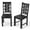 Black, variant on Costway Farmhouse Dining Chair Set of 2 with 100% Rubber Wood Frame & Hollowed High Back