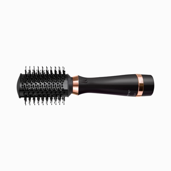 TYCHE by Nicka K New York 2-in-1 Brush Dryer – Hot Air Brush with Interchangeable Barrel & Paddle Brushes, Volumizing, Curling, Straightening & Detangling Hair Styler (Black)