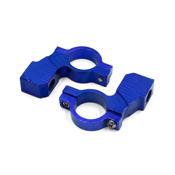 Rearview Mirror Holder Clamp Adaptor 2Pcs 10mm Thread 7/8" Motorcycle Handlebar Blue