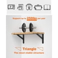 thumbnail image 4 of 12-Pack Heavy Duty Shelf Bracket 11 Inch, Wall Fit for 11-16 Inch Floating Shelves, L Brackets with 90 Degree Triangle, 250 LBS Max Load, Black, 4 of 6