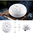 thumbnail image 4 of Rain Chime Drum - 8 Note 6 Inch Rain Drum for Outside Garden, with Bag, Music Book, Drumsticks, Mallet Holder and Finger Paddles, Waterproof Musical Rain Drum for Garden (White), 4 of 14