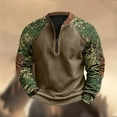 thumbnail image 5 of YUGYXL Quarter Zip Pullover for Men Printed Sweatshirts Long Sleeve Vintage Style Pullover Casual Slim Fit Shirts A Camouflage XXXXXL, 5 of 5
