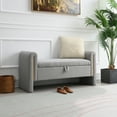 thumbnail image 2 of Modern Teddy Bed End Bench with Arms and Storage,Upholstered Large Foot Rest Stool, Comfy Window Vanity Bench for Living Room,Bedroom,Dorm,coffee Table,Teddy Grey, 2 of 5