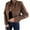 Coffee, variant on WTOBBY Women's Fashion Solid Color Tops Long Sleeve Jacket Zipper Coat, Versatile and Lightweight Outerwear for Everyday Fashion and Comfort,Black L