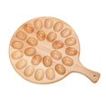 thumbnail image 1 of Bandeja de madera para huevos endiablados, bandeja de madera, soporte para huevos dividido creativo, bandeja para huevos, 1 of 7