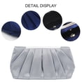 thumbnail image 3 of Pleated silk surface polyester dinner bag, simple and generous ladies clutch bag-Silver, 3 of 5