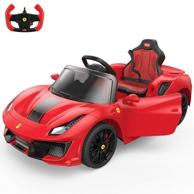 Ferrari 488 Pista Spider avec Siège en Cuir et Télécommande 12V sous Licence
