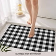 thumbnail image 3 of Black White Plaid Door Mat&nbsp;Indoor Outdoor Entrance, Non Slip Rug for Kitchen Bathroom Entryway Rug, Gradient Geometric Buffalo Checkered Washable Doormat Floor Mat for Office 24x36 Inch, 3 of 8