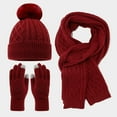thumbnail image 4 of TBWNWG Winter Knitted Scarf Hat and Gloves Set for Adults with Cold Weather Outdoor Activities Accessories,One Size, 4 of 4