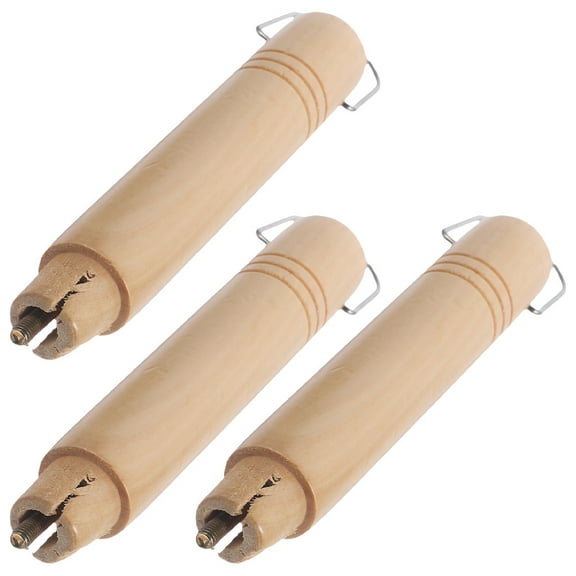 BESTOYARD 3Pcs Solid Wood Pan Replacement Handles Beige Anti Slipping Pot Handle Set
