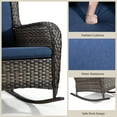 thumbnail image 6 of MeetLeisure 3-Piece Patio Wicker Outdoor Rocking Chair Set with Navy Cushions, 6 of 11