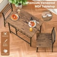 thumbnail image 2 of Furnibear 3-Piece Dining Table Set with 2 Chairs, Space Saving Kitchen Breakfast Nook Wood Grain Tabletop for Kitchen, Dining Room,Brown, 2 of 9