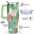 thumbnail image 3 of 40oz Cactus Flower Cactus Watercolor Green Stainless Steel Flip Straw Tumbler Spill Proof Travel Cup Double Wall Vacuum Insulated Coffee Mug with Top Handle, 3 of 6