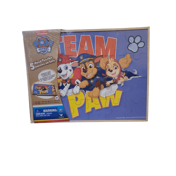 Paw Patrol Interlocking Wooden Puzzles, 5 Puzzles