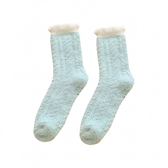 TELOLY Fuzzy Slipper Socks Microfiber Sleeping Socks Soft Home Winter Socks for Women Thick