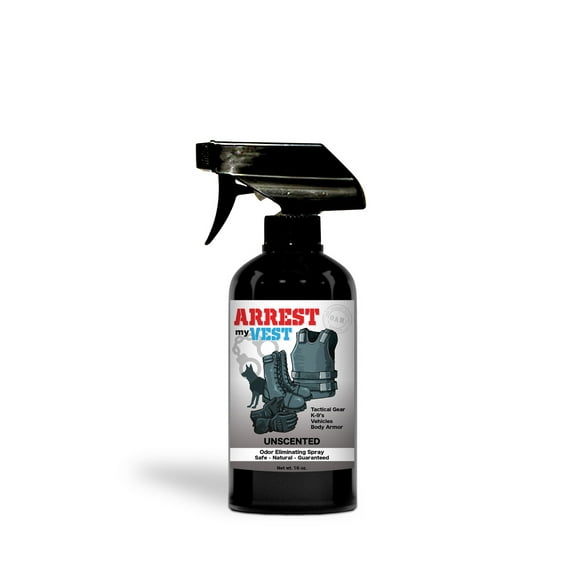 Arrest My Vest Odor Eliminator Spray for Body Armor and Tactical Gear, Unscented, 16 fl oz