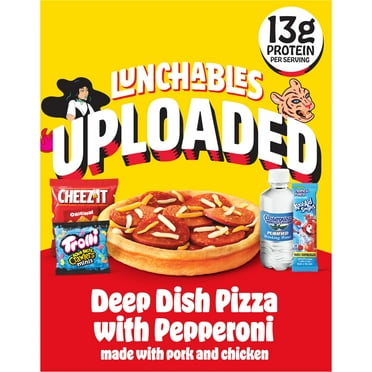 Lunchables Uploaded Deep Dish Pizza with Perpperoni Kids Lunch Meal Kit, 15.12 oz Box, Refrigerated, Whole