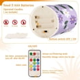 thumbnail image 4 of Purple and White Daisy Pattern Flameless LED Candle Set with Remote, Battery Operated Color Changing Pillar Candles, Set of 2, 4 of 7