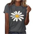 thumbnail image 2 of ZQUUVOU Womens T-Shirts Printed Crew Neck Short Sleeved Summer Casual Tops(Gray,S), 2 of 4