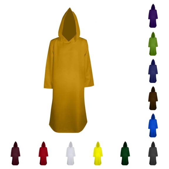 SAWOBUUN Adult Wizard Tunic Hooded Robe Halloween Cloak for Men Women