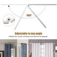 thumbnail image 2 of AIR-Corner Window Curtain Rod, 1" Heavy Duty L-Shaped Curtain Rod, 36-136" Adjustable with 180° Connector, DIY Angled Curtain Rod for Bay Windows, Corner Windows and Curved - White, 2 of 4