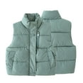 thumbnail image 6 of Godderr Boys Girls Winter down Vest Outerwear for Kids Baby Cute High Neck Puffer Sleeveless Warm Jacket Waistcoats Solid Color 3-12Y Toddler Thickened Winter Vest Coats, 6 of 6
