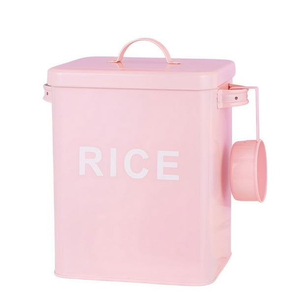 Caja organizadora Naiovety de metal para arroz y Grano Rosa S