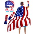 thumbnail image 1 of Set de disfraces Hikkcos con la bandera estadounidense del 4 de julio para adulto, 1 of 7