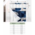 thumbnail image 6 of No Hook Shower Curtains with Snap in Liner, Vintage Blue Geometric Waterproof Fabric Shower Curtain, White Black Blue Abstract Double Layers & See-Through Top Window Bathroom Curtains 72''x72'', 6 of 6