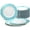 Imperial Aqua & Silver, variant on " OCCASIONS " 240 Plates Pack, Heavyweight Disposable Wedding Party Plastic Plates (10.5'' Dinner Plate, Imperial in White /Blush & Gold)