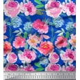 thumbnail image 1 of Soimoi Crepe Silk Fabric Flower & Leaves Watercolor Fabric Prints By Yard 42 Inch Wide, 1 of 1