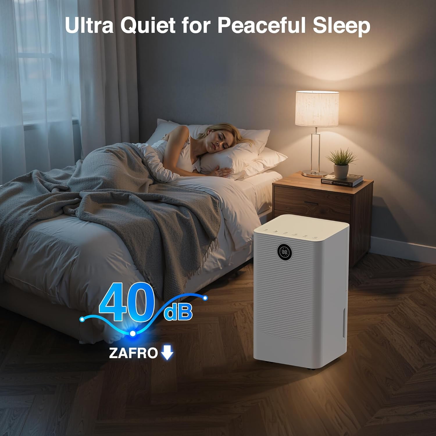 WAA 24 Pint Dehumidifier Auto/Manual Drainage,3 Modes,24H Timer,Auto Defrost (Home/Basement,Drain Hose)