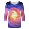 thumbnail image 5 of Pntutb T-Shirts à Manches Courtes pour Femmes Liquidation T-Shirt à Col Rond Imprimé Ciel pour Femmes Haut à Manches 3/4 Rabais, 5 of 5