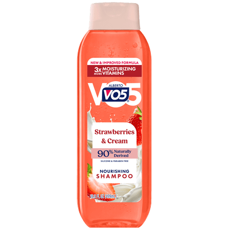 Alberto VO5 Strawberries & Cream Nourishing Shampoo with Soy Milk, Paraben Free, Vitamin-Enriched Formula for Soft, Healthy Hair