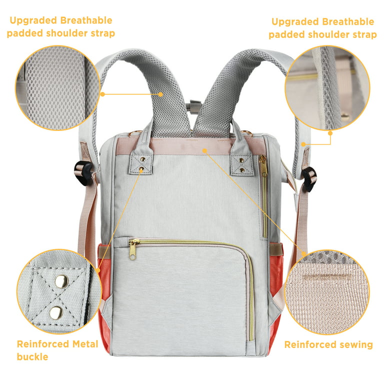 Large-capacity Maternity Bag Nappy Tote Bags for Mom & Dad   Multi-functional Travel Shoulder Bag Baby Diaper Bag with Changing Mat  Stroller Clips Shoulder Strap for Baby Care 