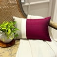 thumbnail image 2 of The HomeCentric Decorative Lumbar Pillow Cover Berry Pink 12"x20" (30x50 cm) Silk Color Block, Patchwork, Silk Pillow Cover For Sofa, Couch, Bed, Patio And outdoor, Modern - Berry Silk Essence, 2 of 10