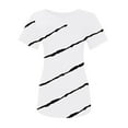 thumbnail image 4 of Pompotops Mode Femmes Dentelle Patchwork Imprimé Manches Courtes Col Rond Décontracté Hauts Blouse, 4 of 6